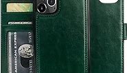 Bocasal iPhone 11 Pro Max Wallet Case with Card Holder PU Leather Magnetic Detachable Kickstand Shockproof Wrist Strap Removable Flip Cover for iPhone 11 Pro Max 6.5 inch (Green)