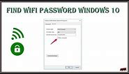 How to Find your WiFi Password Windows 10 - Show WiFi Password