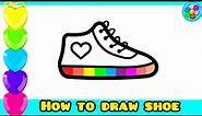 How to easy draw a cute shoe for kids|How to draw beautiful shoes,coloring & painting cute shoe