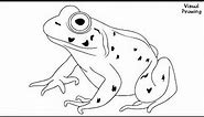 Bullfrog Drawing Easy, How To Draw A American Bullfrog For Beginners Step By Step #bullfrog