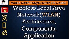L30: Wireless Local Area Network(WLAN) Architecture, Components, Application | Mobile Computing