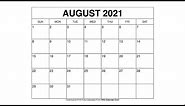 Printable August 2021 Calendar Templates with Holidays - Wiki Calendar