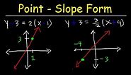 How To Graph Linear Equations In Point Slope Form | Algebra