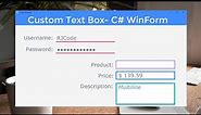 Custom TextBox - Border, Focus Color, Underlined Style - WinForm C#