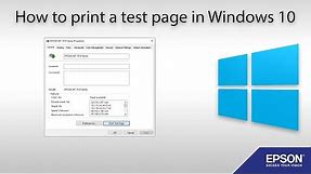 How to Print a Test Page Windows 10