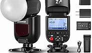 NEEWER Z1-S TTL Round Head Flash Speedlite for Sony with Magnetic Dome Diffuser, 76Ws 2.4G 1/8000s HSS Speedlight, 10 Levels LED Modeling Lamp, 2600mAh Battery, 480 Full Power Shots, 1.5s Recycling