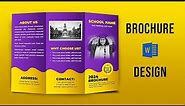 Brochure Design in MS Word | Brochure design ideas | Microsoft Word Brochure Design Tutorial