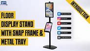 Floor Display Stand With Snap Frame & Metal Tray