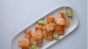 Seared Salmon with Spicy Red Pepper Aioli
