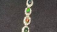 multi fire opal bracelet set with zircon in 925 silver | Diamond jewels