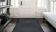 LuxUrux Striped Gray Door Mat - Heavy Duty, Indoor/Outdoor, Easy Clean, Waterproof, Low-Profile (4 x 10 Feet) - Ideal for Entry, Patio, Garage - Durable Solution for High Traffic Entrance Ways