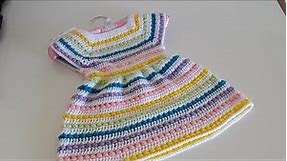 Crochet #19 How to crochet a dress for a girl "beaded rainbow dress"