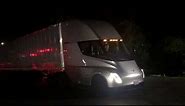 Tesla Semi Truck on road up close and driving