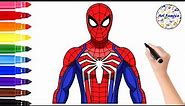 How to Draw SpiderMan PS4 | Art Famiya | Sketch Drawing | Step by Step