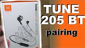 How to pair JBL TUNE 205 BT pure bass - bluetooth headphones with your phone