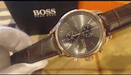 Men's Hugo Boss Jet Brown Leather Black Dial Watch 1513281