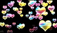 Falling Rainbow Hearts Motion Graphics Free Download
