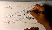 How to Draw a Dragon Skull - Skull Drawings