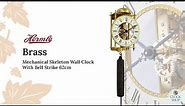 62cm Brass Mechanical Skeleton Wall Clock With Bell Strike By Hermle