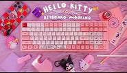 ☁️ unboxing cute hello kitty akko pink mechanical keyboard ☁️ aesthetic asmr