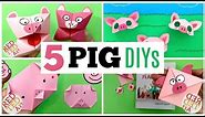 5 Paper Pig Crafts for Kids - Seriously cute DIY Pigs made from Paper
