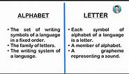 Difference Between Alphabet and Letters in English | Alphabet vs Letter in English Grammar