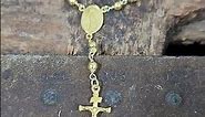 24k solid gold rosary necklace for eBay customer with 57 pcs 999 purity