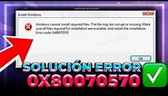 ✅SOLUCIÓN DEFINITIVA al ERROR 0x80070570 | Windows no puede instalar los archivos requeridos 💻