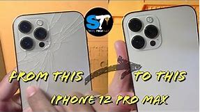 iPhone 12 pro Max broken back Glass manual replacement! No special tool needed!