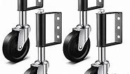 Datanly 4 Pack 4'' Gate Wheels, Spring Loaded Gate Casters Wheel, Heavy Duty Gate Caster with 220 Lbs Capacity, 360 Degree Swivel, Rubber Gate Caster for Heavy Duty Metal Swing Tube Gate and Fence