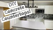 Concrete Countertops with Rock Edge, Slate Stamped Top | Easiest DIY System! | How to