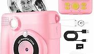 Kids Camera, Instant Print Camera 2.4 Inch Screen 1080P Digital Camera with 16X Digital Zoom, 32GB TF Card for 3-13 Boys and Girls Birthday Gift