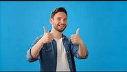 Man gives enthusiastic thumbs up Stock Video |Crazy Smile &Thumbs Up Copyright free video | Pixadisc