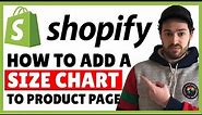 How To Add A Size Chart To Shopify Product Pages (Any Theme, No Apps!)