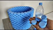 LAUNDRY BASKET FROM PLASTIC BOTTLE CAP | Very Easy DIY Plastic Recycle Ideas | Arts & Crafts