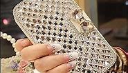 Bonitec Compatible with iPhone 13 Wallet Case for Women Luxury Cute Shiny Bling Glitter Bowknot Crystal Diamond Rhinestone Wallet Flip Stand Kickstand Protective Full Body Cover with Card Slot