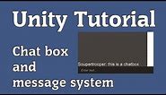 Unity 3d Tutorial: Chat box and message system