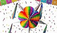 "VIVANCO Piñata Grande Cinco de Mayo: Colorful Mexican Star Pinata with Golden Cones, Handmade for Adults, Includes 1.1 Pounds of Confetti and 2 Packages of Mexican Party Banners. (Jumbo)