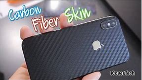 Install carbon fiber skin for iPhone XS/XS Max