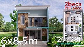 20x28 House Design Plan 6x8.5m PDF Full Plans - SamHousePlans