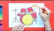 How to draw a Drum Set