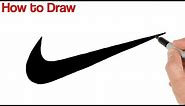 How to Draw Nike Swoosh Symbol | Easy Logo Drawing