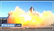 Décollage et explosion de la fusée Starship SN8, prototype géant de SpaceX