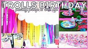 TROLLS 3RD BIRTHDAY PARTY | Decorations, gift bags, and food | Party prep & set up