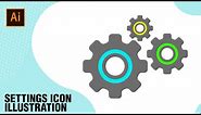 How to make Settings icon | Gear Icon illustration using Adobe Illustrator