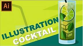 Cocktail Glass Vector Illustration | Adobe Illustrator Tutorial