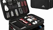MATEIN Electronics Organizer Travel Case, Water Resistant Cable Organizer Bag for Travel Essentials, Tech Gifts for Men, Storage Bag as Accessories for Phone, Cord, iPad, Black