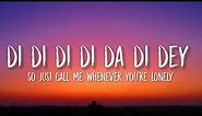 di di di di da di dey so just call me whenever you're lonely (lyrics) [tiktok song]