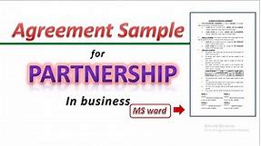 How to make Business Partnership Agreement for Restaurant in MS word | Partnership contract template