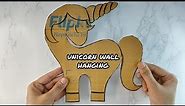 Easy unicorn wall hanging idea. How to make unicorn out of waste cardboard. Easy cardboard craft.